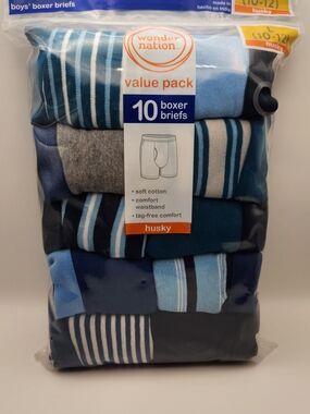 wonder nation Boys' Boxer Briefs Pack - Blue, Light Blue, Navy, Gray
